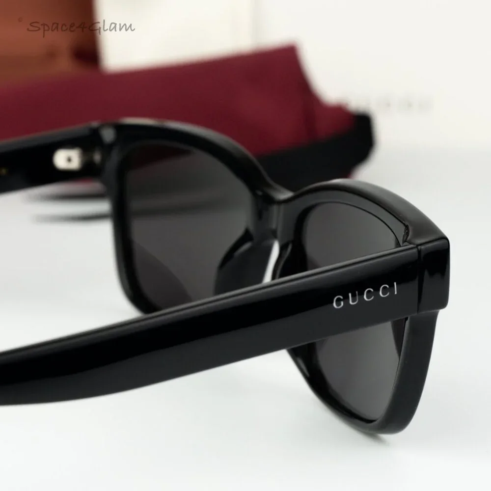 BRAND NEW Gucci GG1716S 001 Black Grey Square Unisex Sunglasses